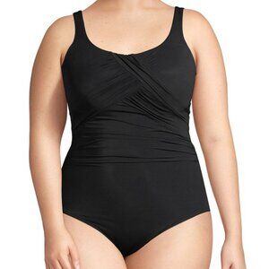 Lands' End 24W SlenderSuit Carmela Tummy Control Chlorine Resistant Scoop Neck